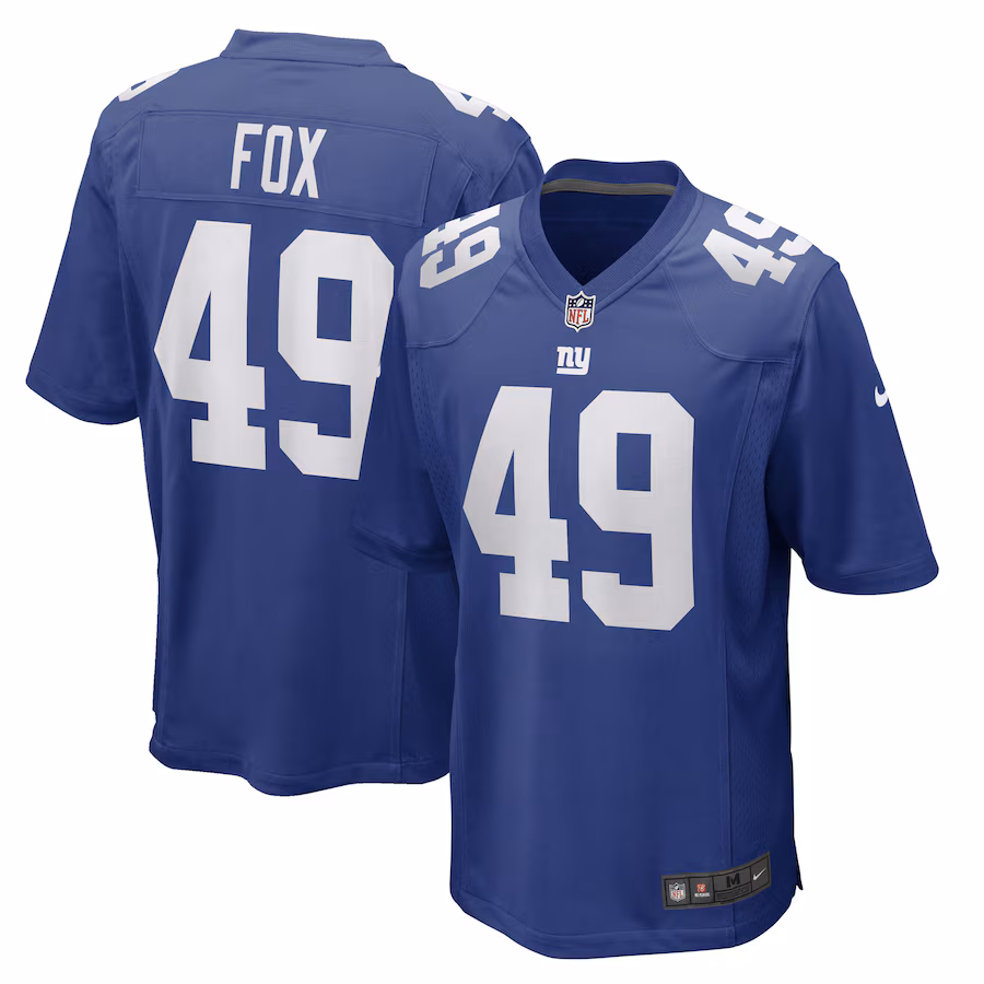 Men's New York Giants Tomon Fox Nike Royal Game Player Jersey - U-jersey