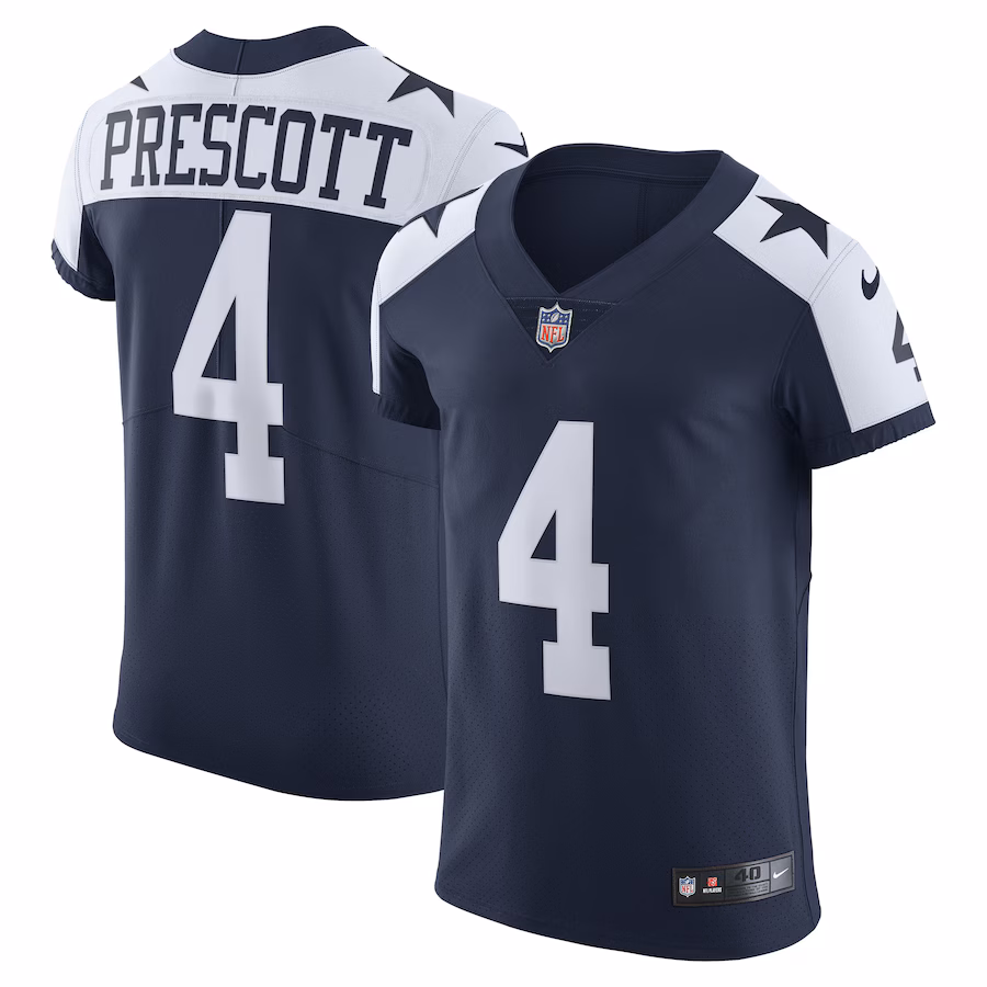 Men's Dallas Cowboys Dak Prescott Nike Navy Alternate Vapor Elite Player Jersey - U-jersey
