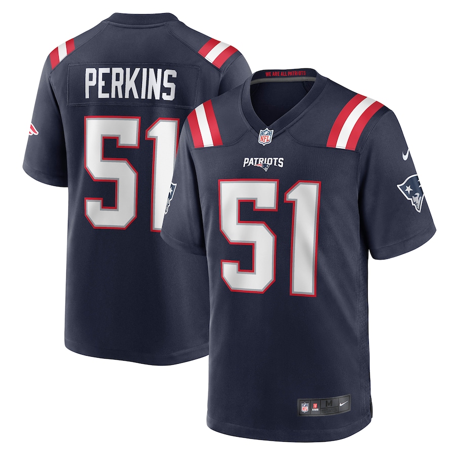 Men's New England Patriots Ronnie Perkins Nike Navy Game Jersey - U-jersey
