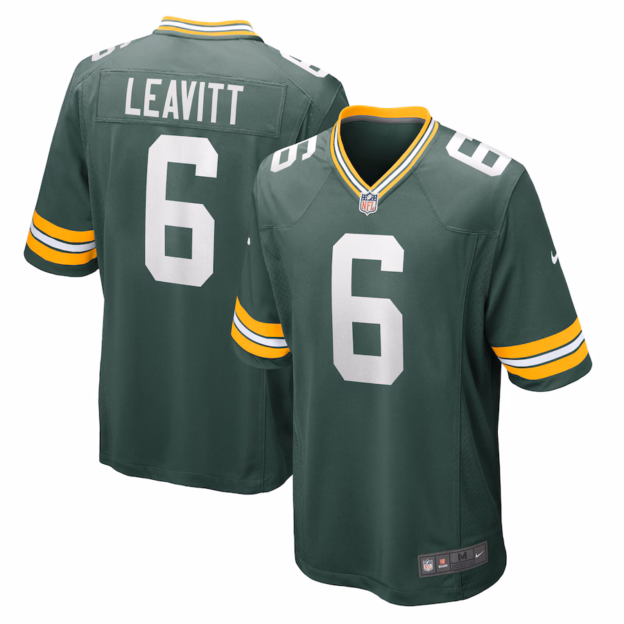 Men's Green Bay Packers Dallin Leavitt Nike Green Game Player Jersey - U-jersey