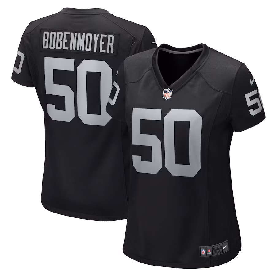 Women's Las Vegas Raiders Jacob Bobenmoyer Nike Black Game Player Jersey - U-jersey