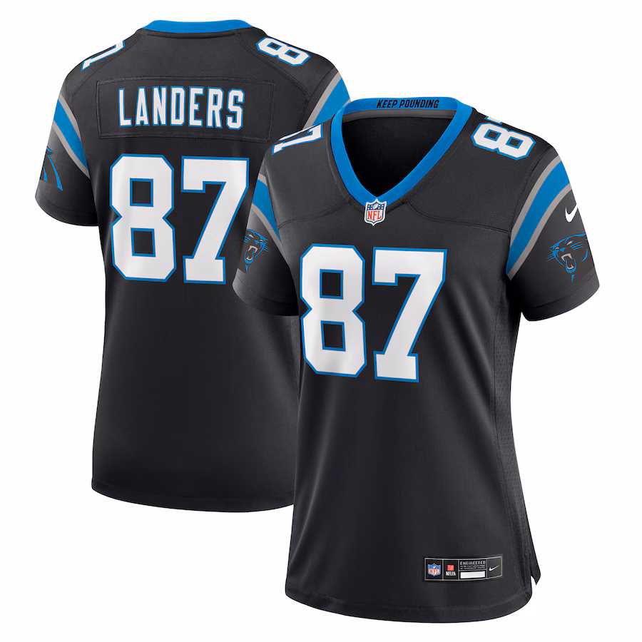 Women's Carolina Panthers Matt Landers Nike  Black  Game Jersey - U-jersey