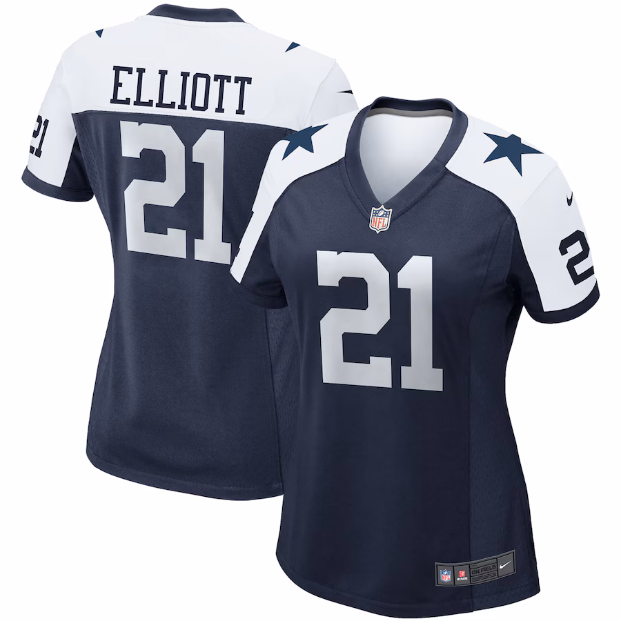 Women's Dallas Cowboys Ezekiel Elliott Nike Navy Alternate Game Team Jersey - U-jersey