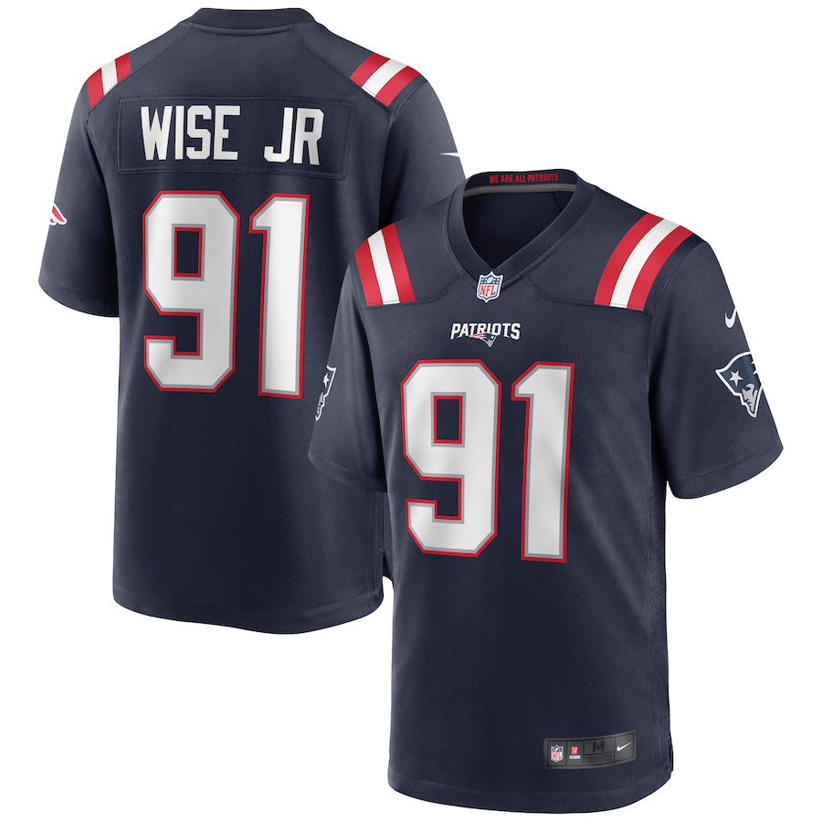 Men's New England Patriots Deatrich Wise Jr. Nike Navy Game Jersey - U-jersey