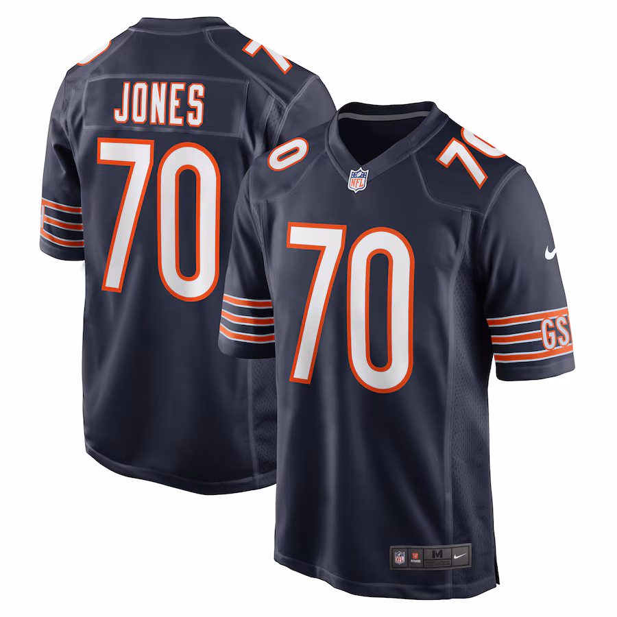 Men's Chicago Bears Braxton Jones Nike Navy Game Player Jersey - U-jersey