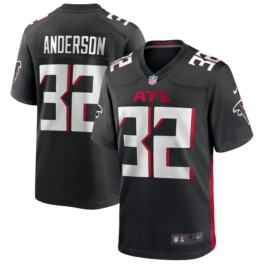 Men's Atlanta Falcons Jamal Anderson Nike Black Game Retired Player Jersey - U-jersey