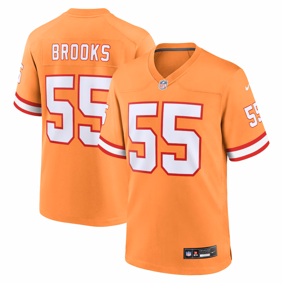 Men's Tampa Bay Buccaneers Derrick Brooks Nike Orange Throwback Game Jersey - U-jersey