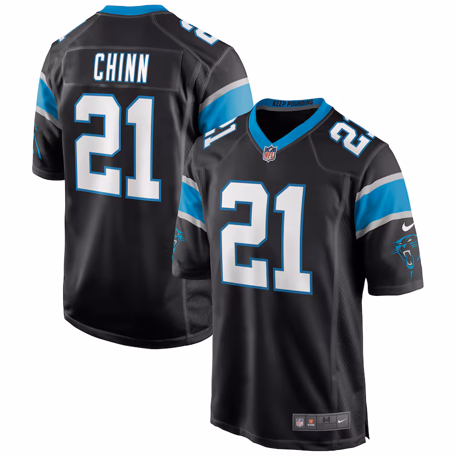 Men's Carolina Panthers Jeremy Chinn Nike Black Game Jersey - U-jersey