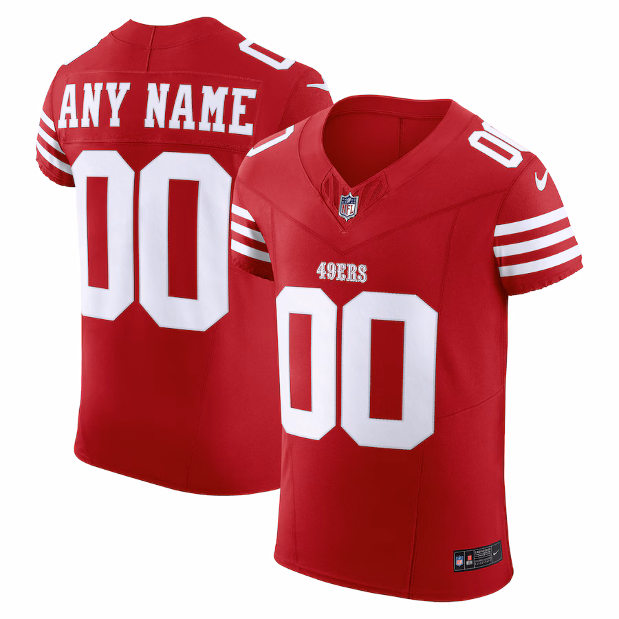 Men's San Francisco 49ers Nike Scarlet Vapor F.U.S.E. Elite Custom Jersey - U-jersey