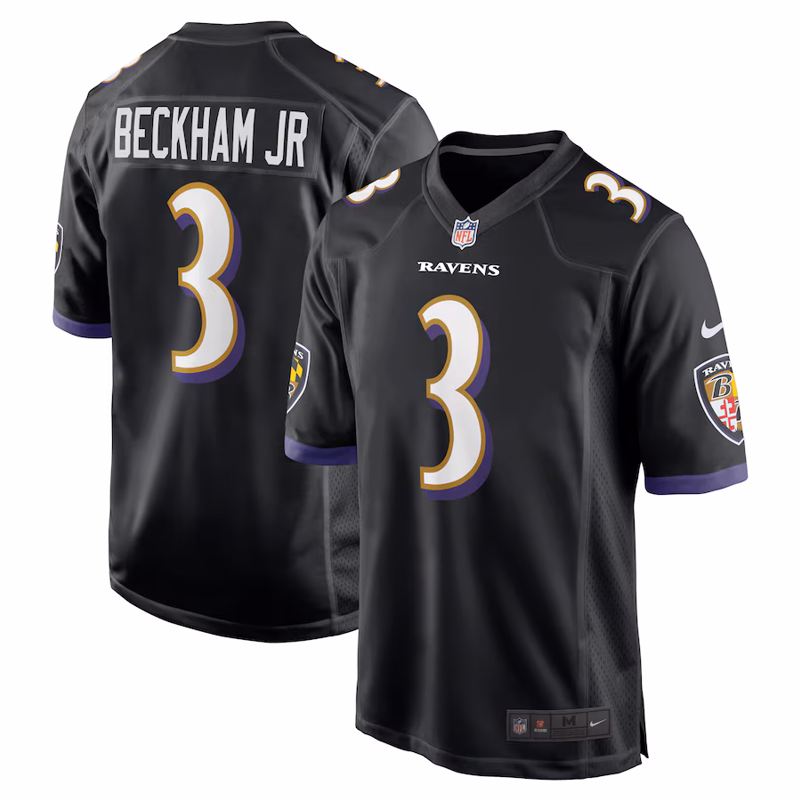 Men's Baltimore Ravens Odell Beckham Jr. Nike Black Alternate Game Jersey - U-jersey