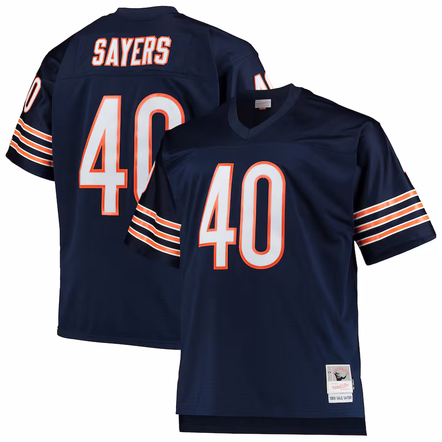 Men's Chicago Bears Gale Sayers Mitchell & Ness Navy Big & Tall 1969 Retired Player Replica Jersey - U-jersey