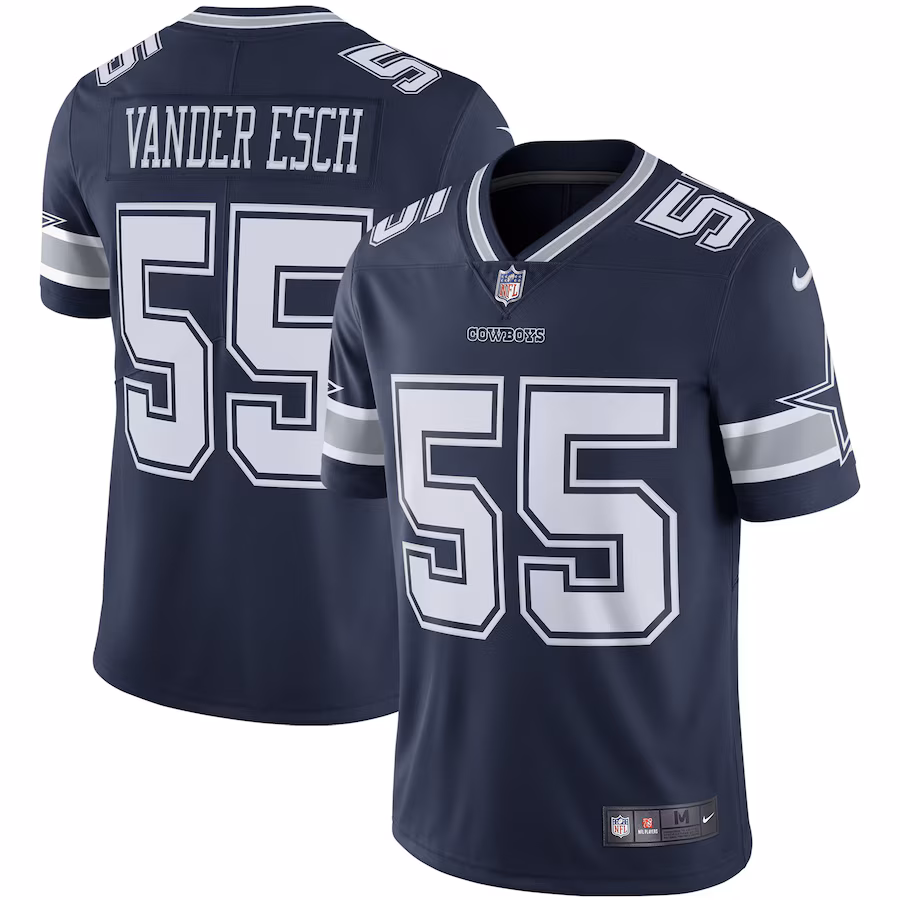 Men's Dallas Cowboys Leighton Vander Esch Nike Navy Vapor Limited Player Jersey - U-jersey