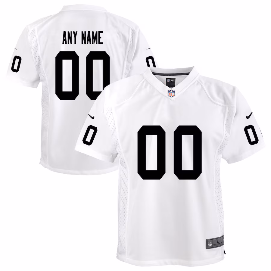 Youth Las Vegas Raiders Nike White Team Custom Game Jersey - U-jersey