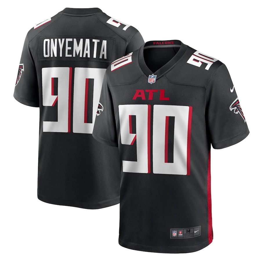 Men's Atlanta Falcons David Onyemata Nike Black Game Player Jersey - U-jersey
