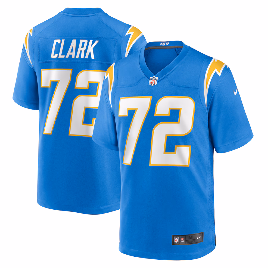 Men's Los Angeles Chargers Jerrod Clark Nike  Powder Blue Team Game Jersey - U-jersey