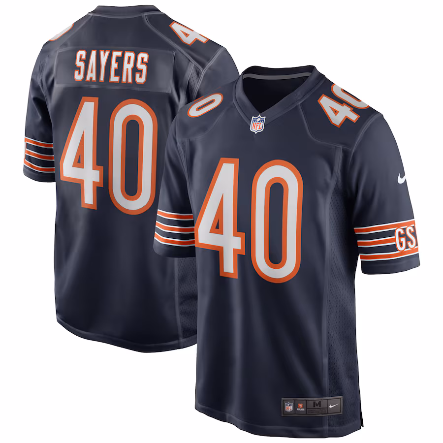 Men's Chicago Bears Gale Sayers Nike Navy Game Retired Player Jersey - U-jersey