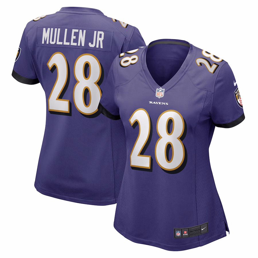 Women's Baltimore Ravens Trayvon Mullen Jr. Nike  Purple Team Game Jersey - U-jersey