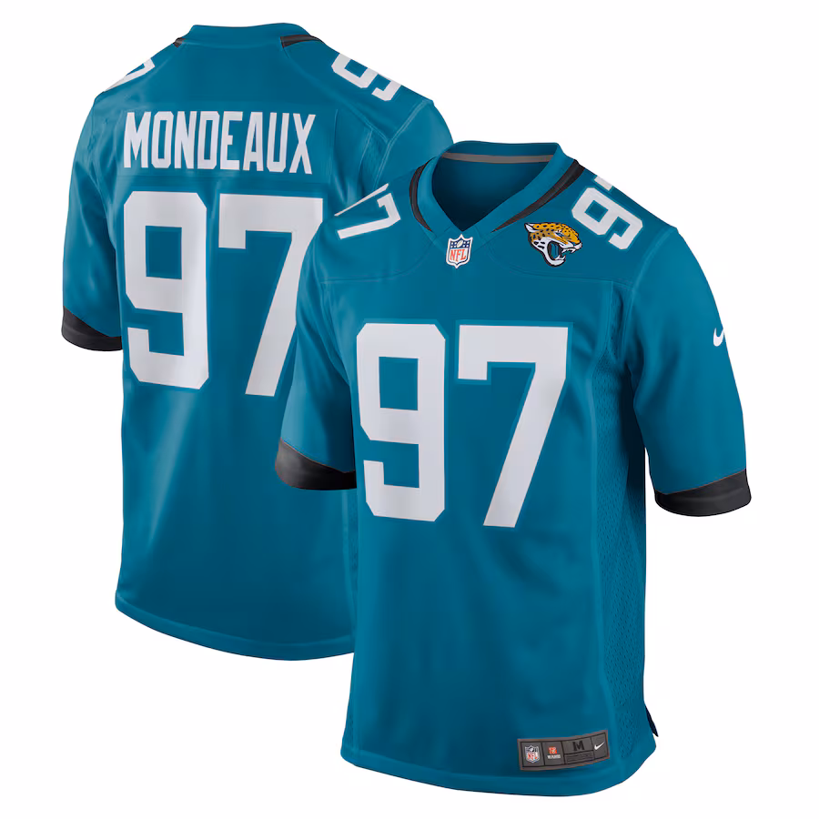 Men's Jacksonville Jaguars Henry Mondeaux Nike  Teal  Game Jersey - U-jersey
