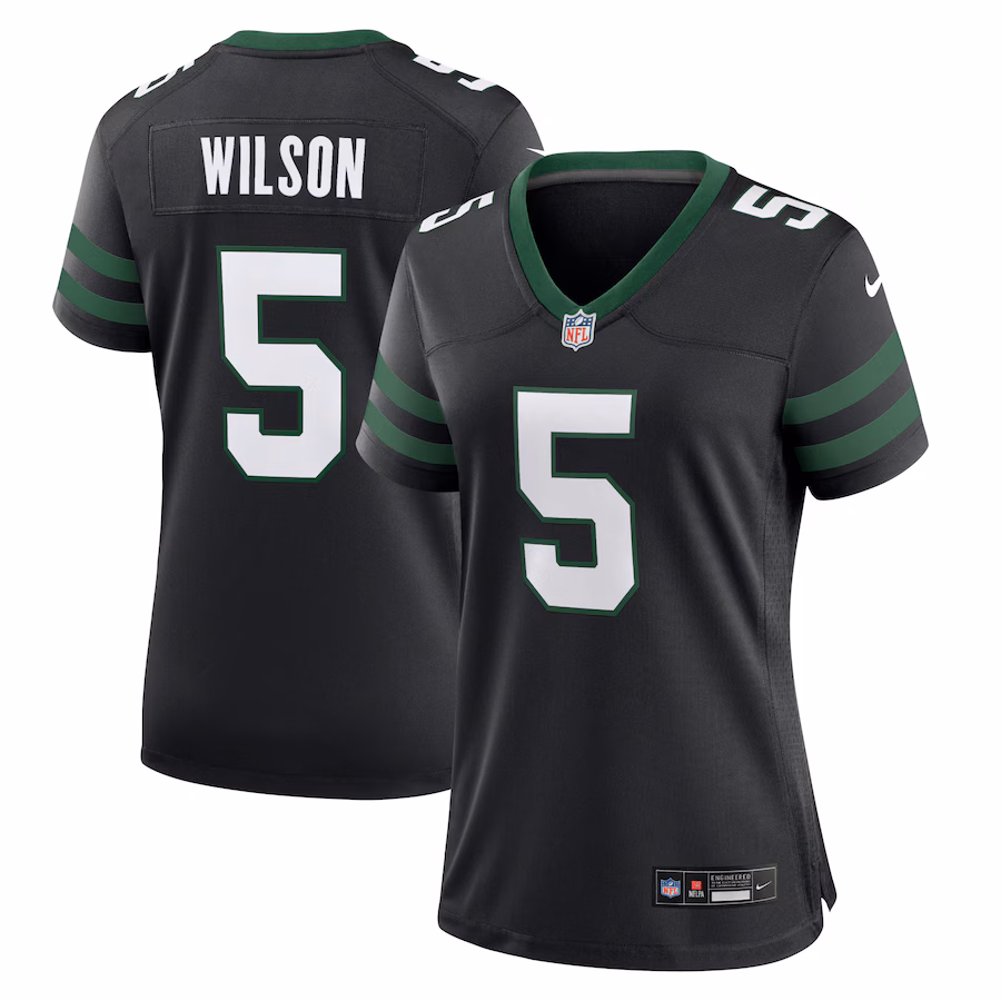 Women's New York Jets Garrett Wilson Nike Legacy Black Alternate Game Jersey - U-jersey