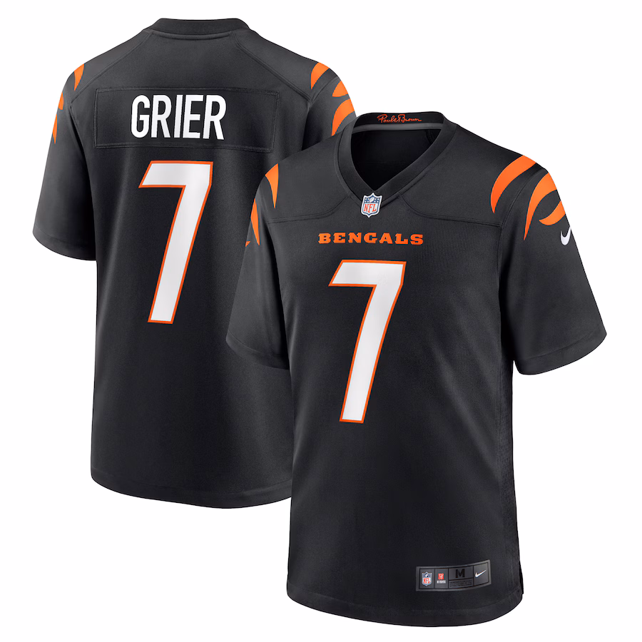 Men's Cincinnati Bengals Will Grier Nike  Black Team Game Jersey - U-jersey