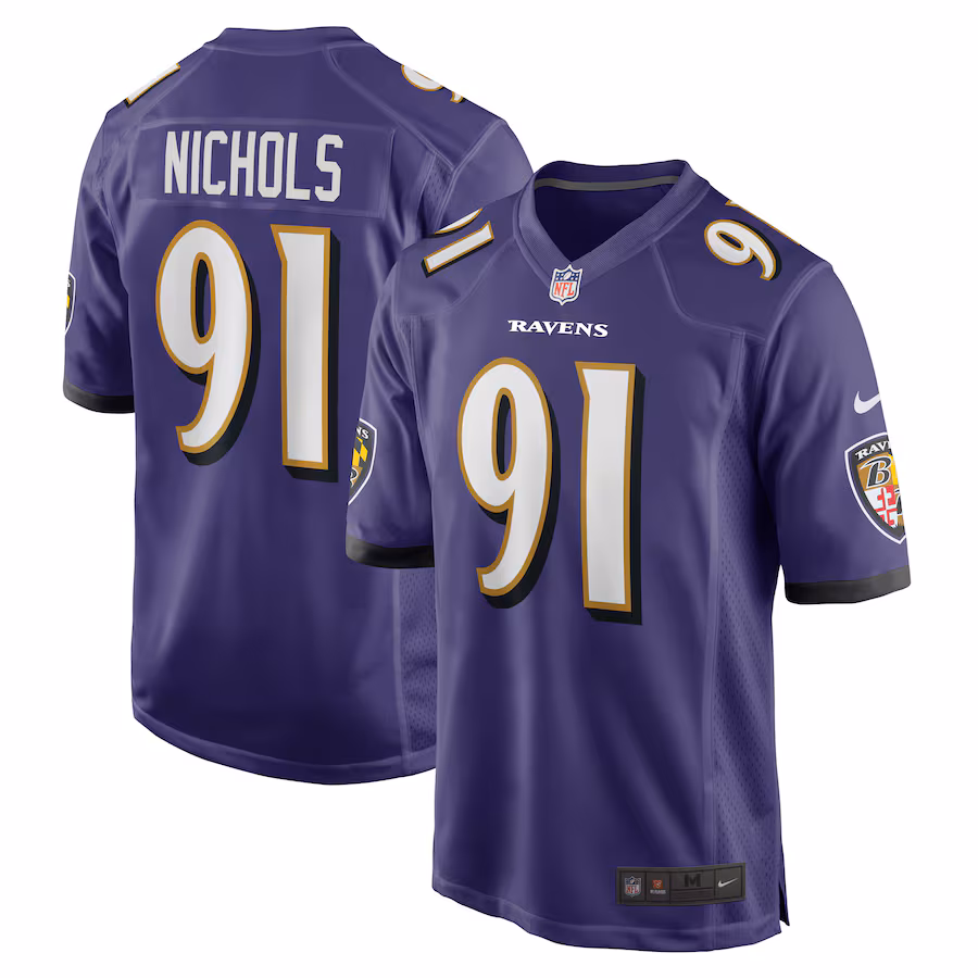 Men's Baltimore Ravens Rayshad Nichols Nike Purple Game Player Jersey - U-jersey