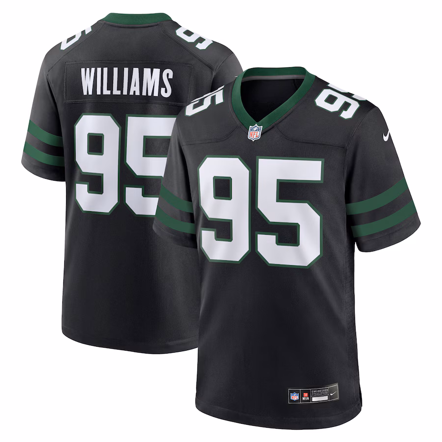 Men's New York Jets Quinnen Williams Nike Legacy Black Alternate Game Jersey - U-jersey