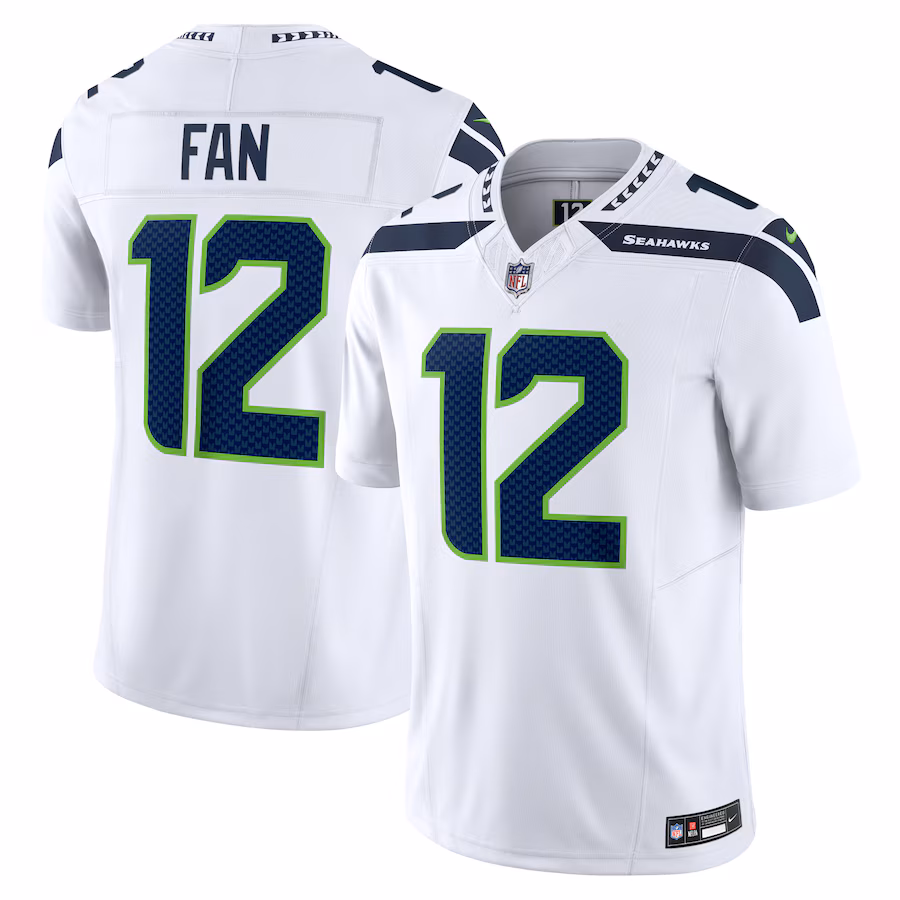Men's Seattle Seahawks 12s Nike White Vapor F.U.S.E. Limited Jersey - U-jersey