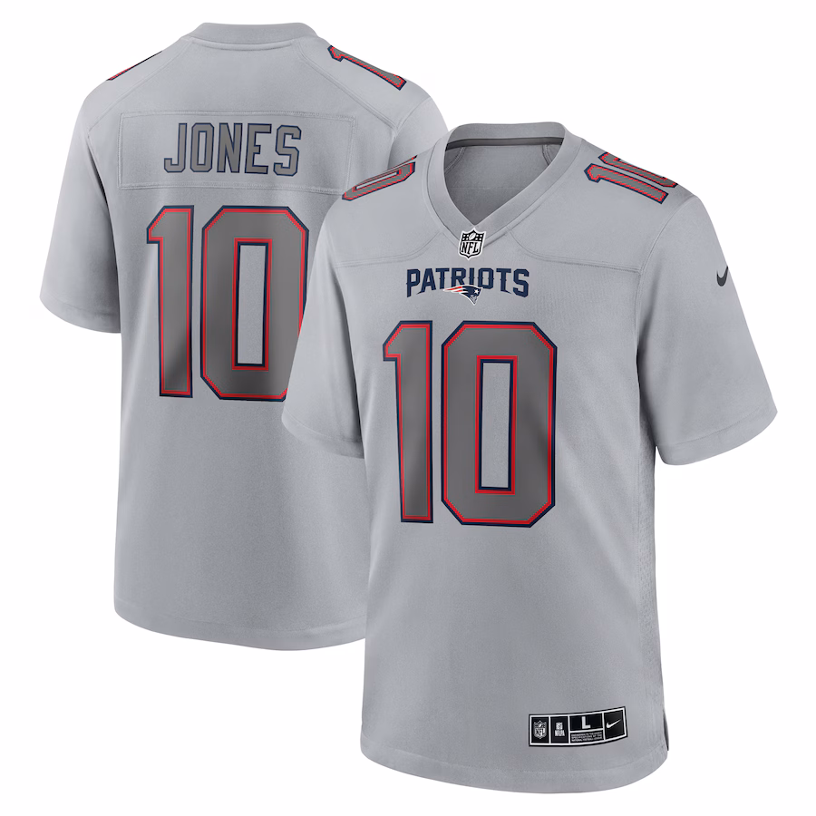 Men's New England Patriots Mac Jones Nike Gray Atmosphere Fashion Game Jersey - U-jersey