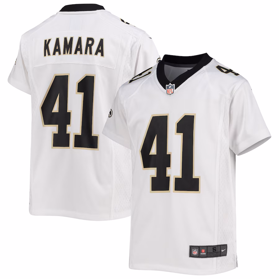 Youth New Orleans Saints Alvin Kamara Nike White Game Jersey - U-jersey