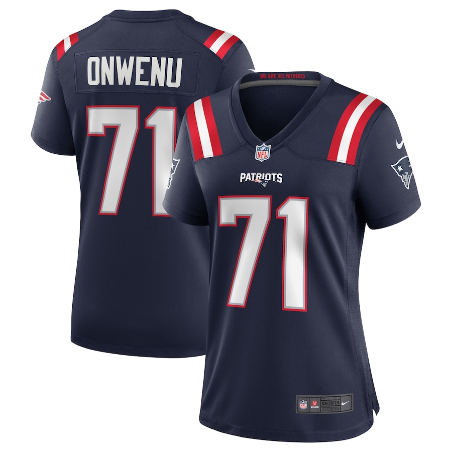 Women's New England Patriots Mike Onwenu Nike Navy Team Game Jersey - U-jersey