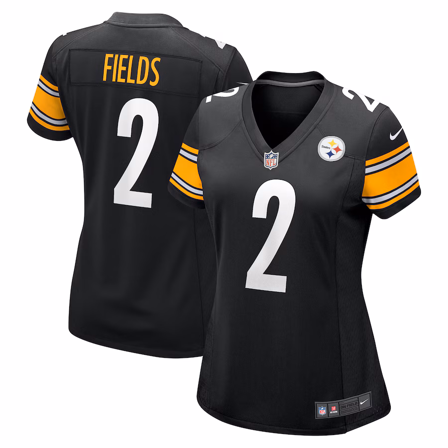 Women's Pittsburgh Steelers Justin Fields Nike Black Game Player Jersey - U-jersey