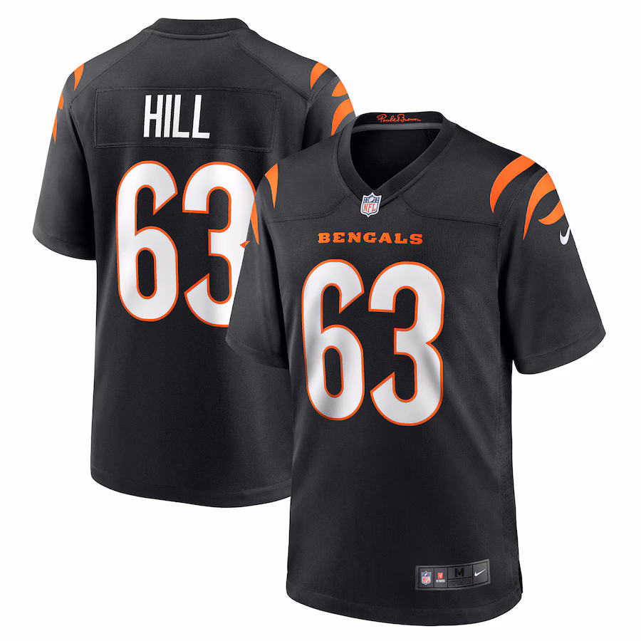 Men's Cincinnati Bengals Trey Hill Nike Black Game Jersey - U-jersey