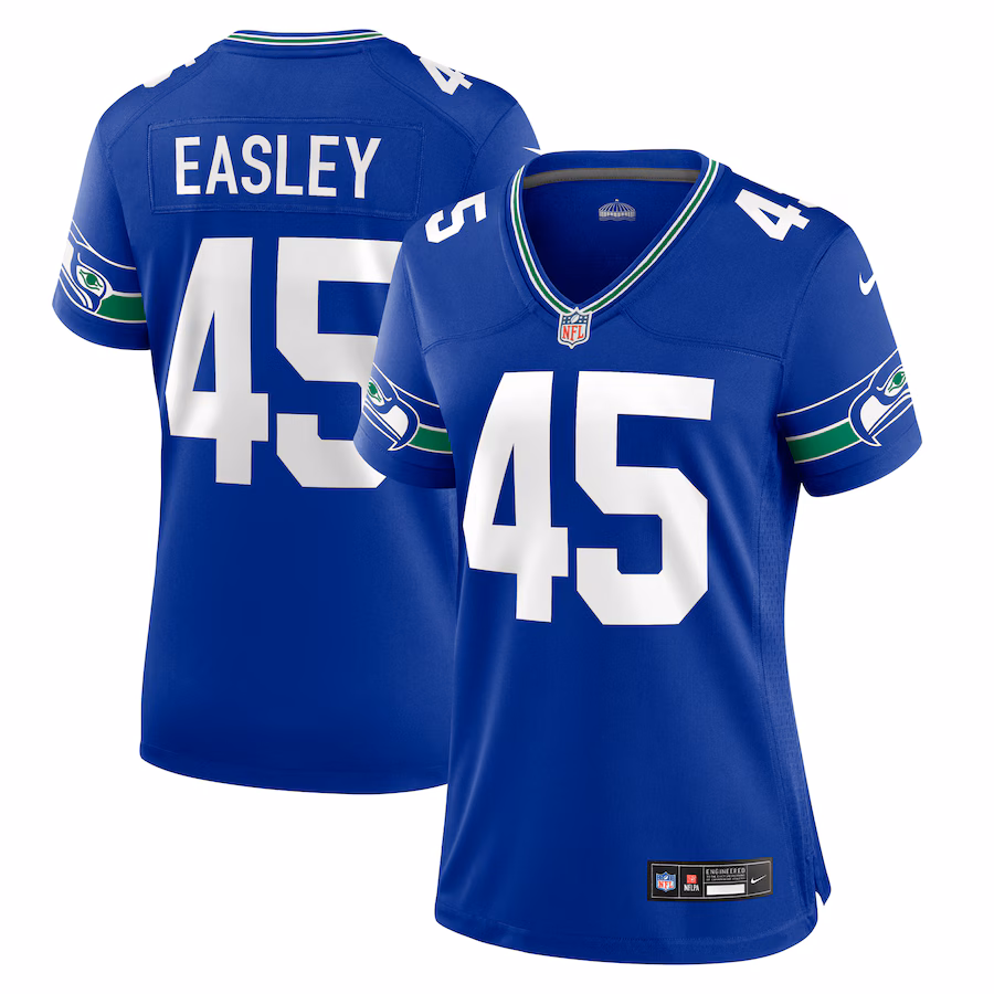 Women's Seattle Seahawks Kenny Easley Nike Royal Throwback Retired Player Game Jersey - U-jersey