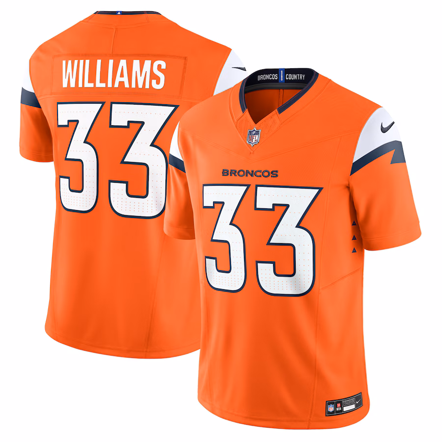 Men's Denver Broncos Javonte Williams Nike Orange Vapor F.U.S.E. Limited Jersey - U-jersey