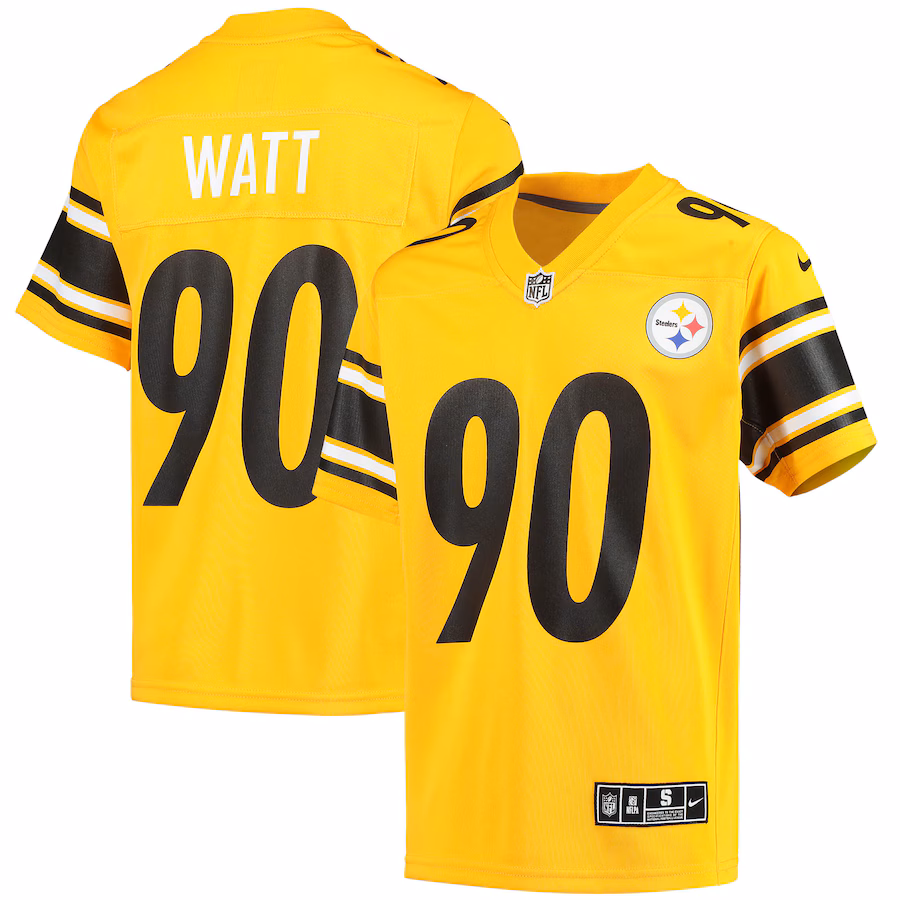 Youth Pittsburgh Steelers T.J. Watt Nike Gold Inverted Team Game Jersey - U-jersey