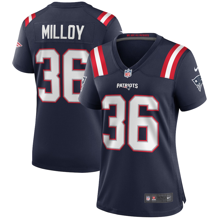 Women's New England Patriots Lawyer Milloy Nike Navy Game Retired Player Jersey - U-jersey