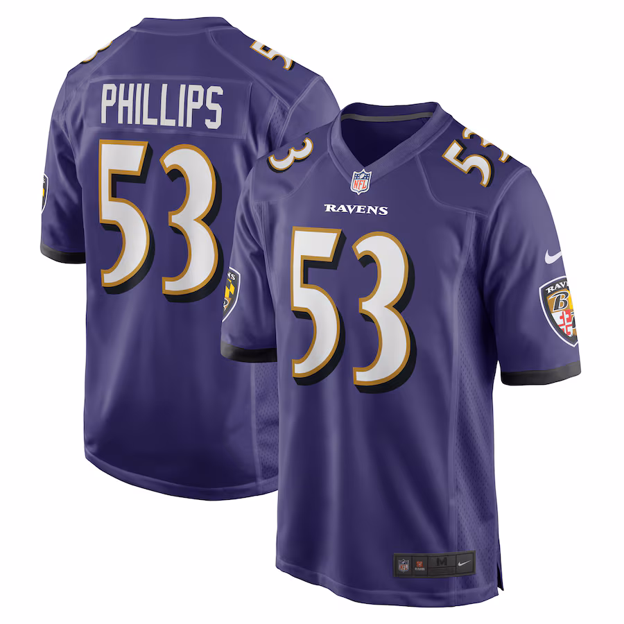 Men's Baltimore Ravens Del'Shawn Phillips Nike Purple Game Player Jersey - U-jersey