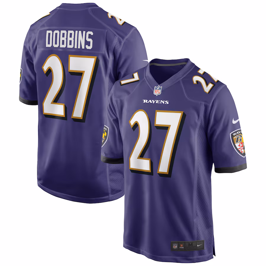 Men's Baltimore Ravens J.K. Dobbins Nike Purple Game Jersey - U-jersey