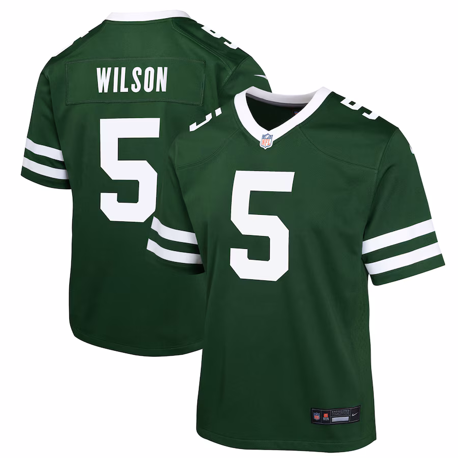 Youth New York Jets Garrett Wilson Nike Legacy Green Game Jersey - U-jersey