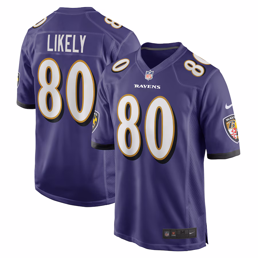 Men's Baltimore Ravens Isaiah Likely Nike Purple Player Game Jersey - U-jersey