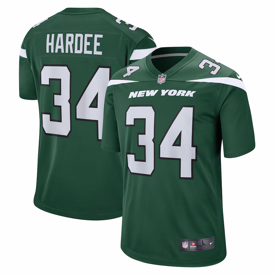 Men's New York Jets Justin Hardee Nike Gotham Green Game Jersey - U-jersey