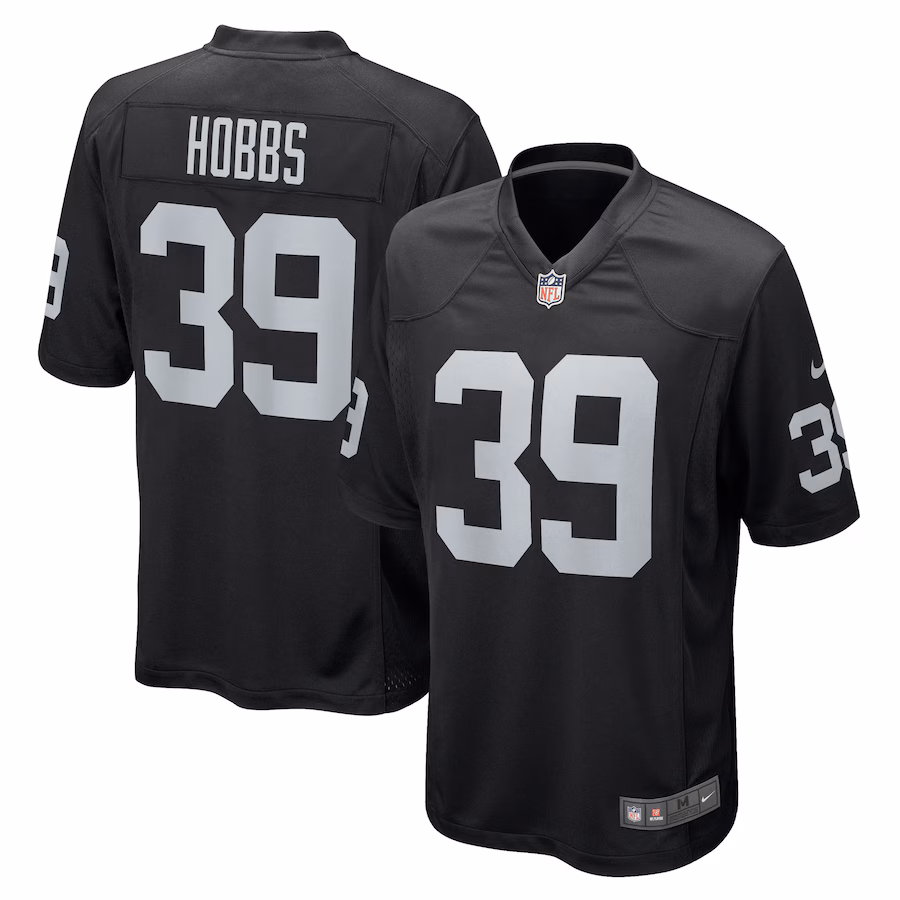 Men's Las Vegas Raiders Nate Hobbs Nike Black Game Jersey - U-jersey