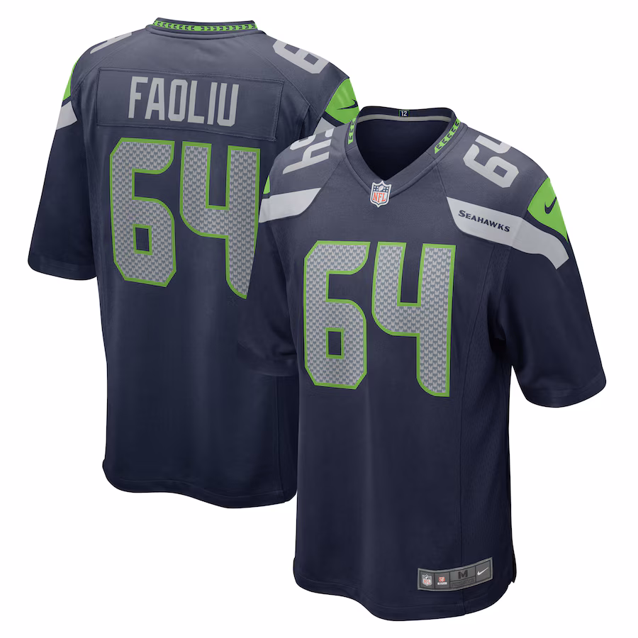 Men's Seattle Seahawks Austin Faoliu Nike College Navy  Game Jersey - U-jersey