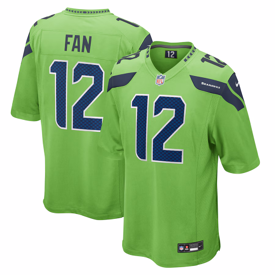 Men's Seattle Seahawks 12s Nike Neon Green  Game Jersey - U-jersey