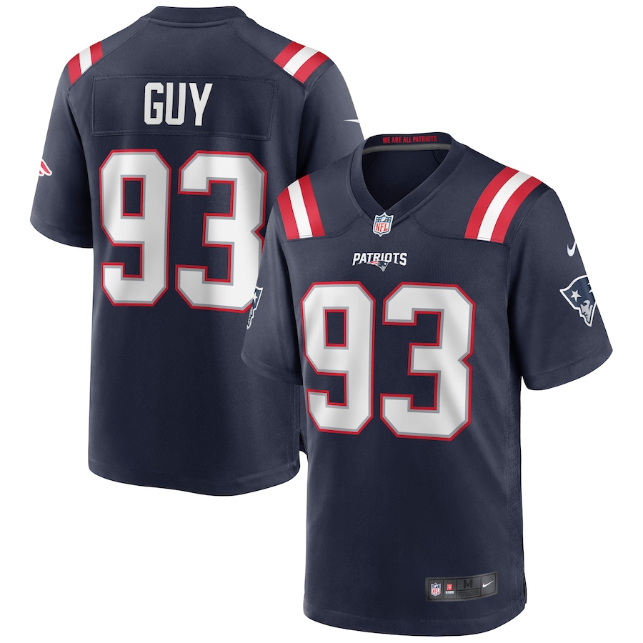Men's New England Patriots Lawrence Guy Nike Navy Game Jersey - U-jersey
