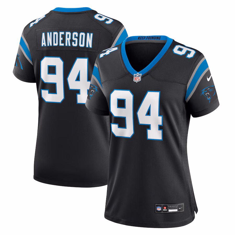 Women's Carolina Panthers Henry Anderson Nike Black Team Game Jersey - U-jersey