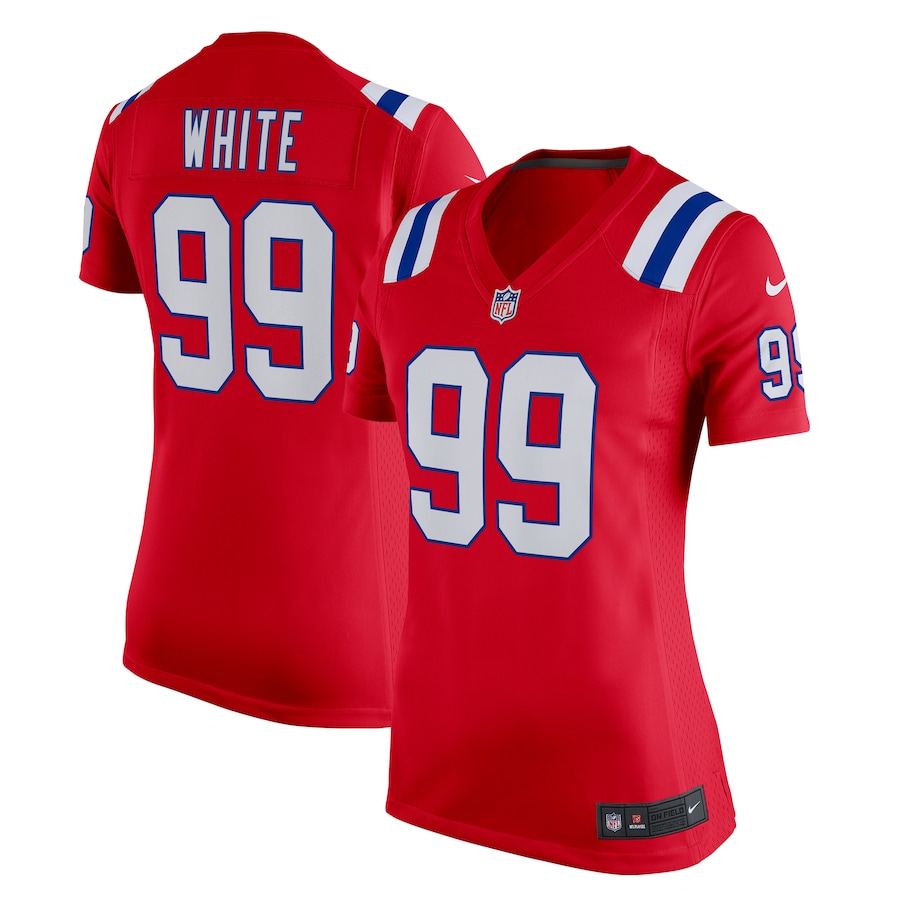 Women's New England Patriots Keion White Nike Red Alternate Team Game Jersey - U-jersey