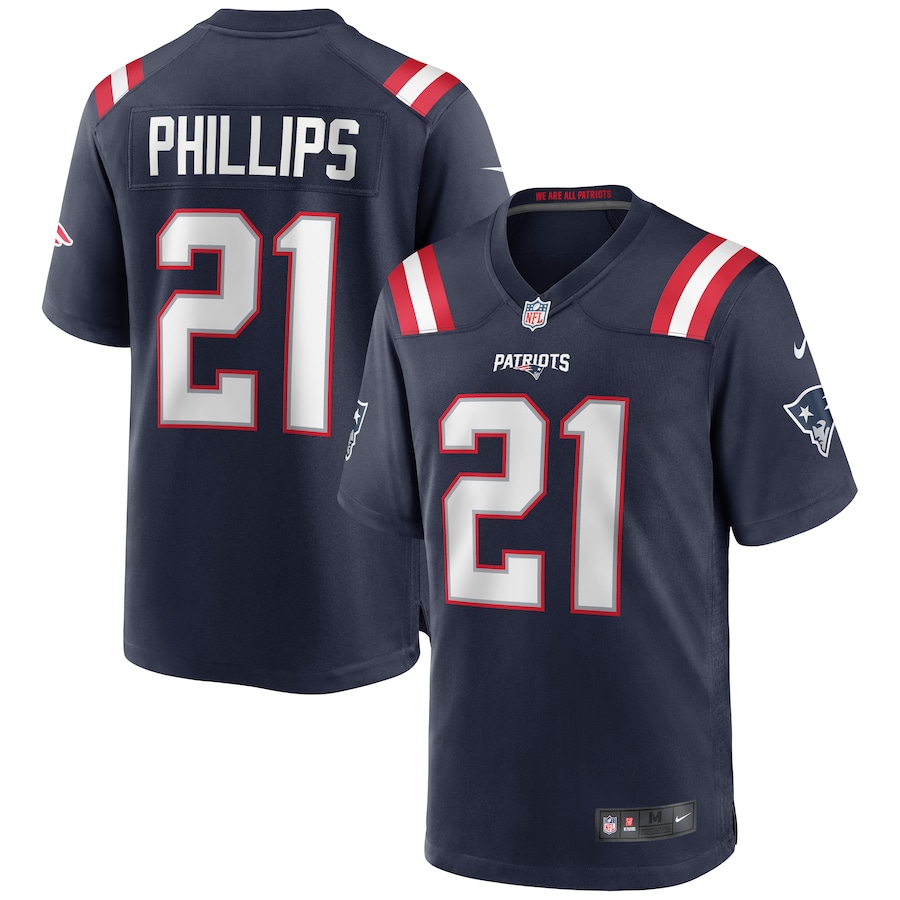 Men's New England Patriots Adrian Phillips Nike Navy Game Jersey - U-jersey