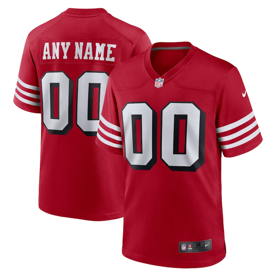 Men's San Francisco 49ers Nike Scarlet Alternate Custom Game Jersey - U-jersey