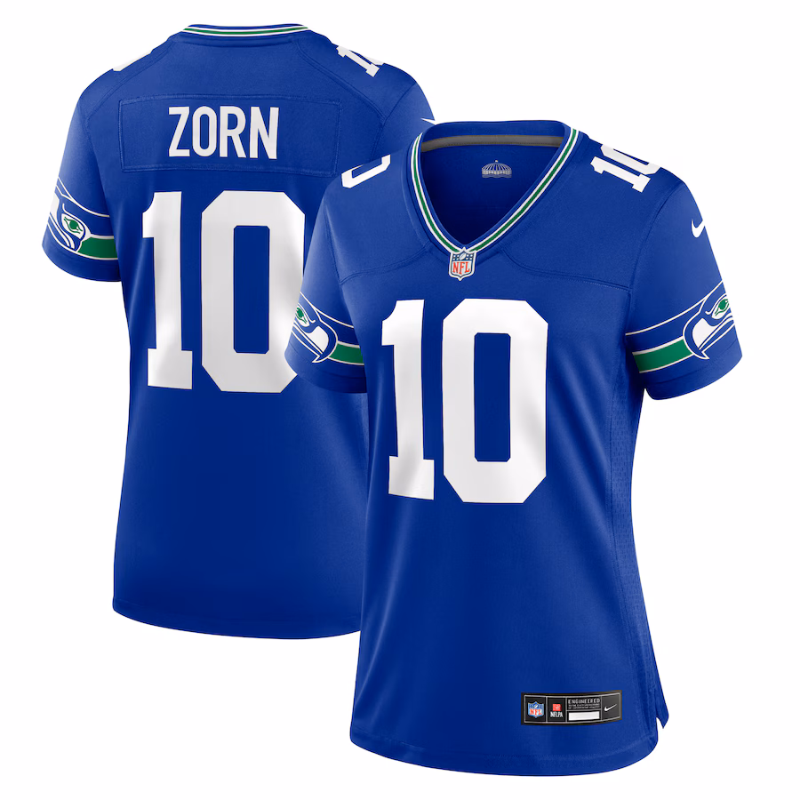 Women's Seattle Seahawks Jim Zorn Nike Royal Throwback Retired Player Game Jersey - U-jersey
